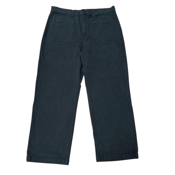 Madewell Denim - Madewell Emmet Wide Leg Jeans Women 33x30 Navy Blue High Rise Patch Pocket Retro
